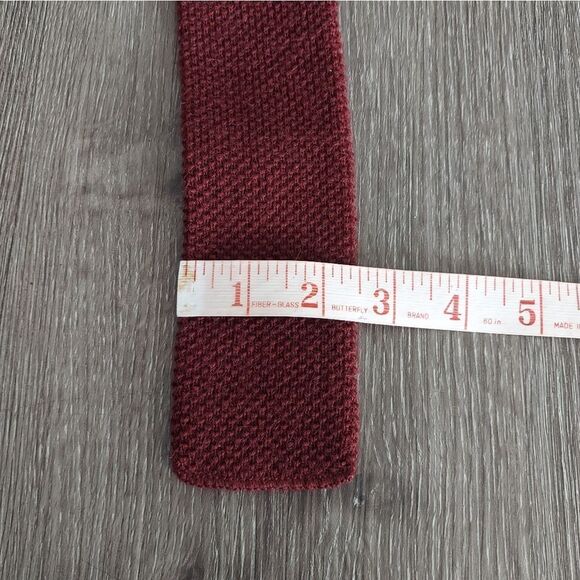 Vintage Roosternit Mohair Wool Square Tip Mens Rooster Tie Burgundy - Picture 6 of 6